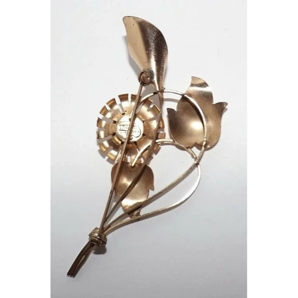 Sterling flower brooch